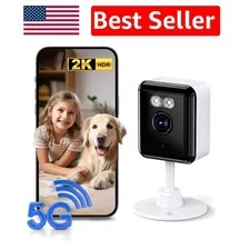 AI-Powered 2K Home Security Camera - Dual Band Wi-Fi & Night Vision Included