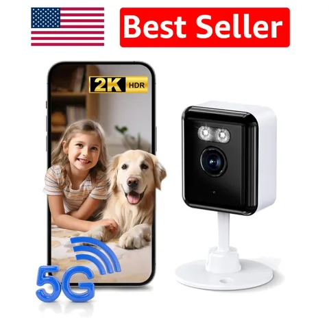 AI-Powered 2K Home Security Camera - Dual Band Wi-Fi & Night Vision Included