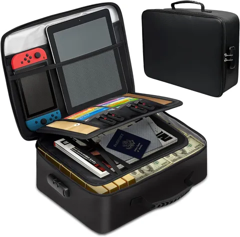 Fireproof Document Box 5200°F Fire Safe Document Organizer with Lock Portable
