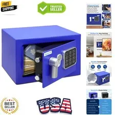 Steel Digital Safe Box - 9.1" x 6.7" x 6.7" | Secure Storage for Cash, Firear...
