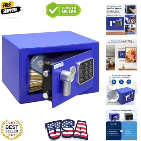 Steel Digital Safe Box - 9.1" x 6.7" x 6.7" | Secure Storage for Cash, Firear...
