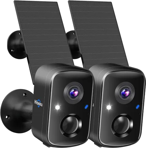 Security Cameras Wireless Outdoor, 2Pcs Solar Powered 3K 4MP Surveillance Wifi C