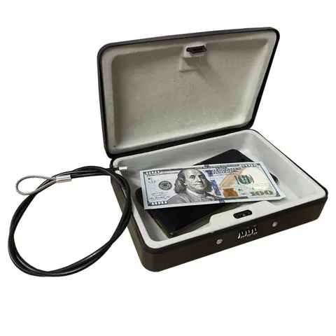 Water & Fire Resistant Portable Security Steel Case Lock Box Cable Unit