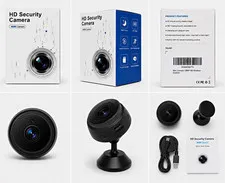 1080p Wi-Fi Wireless Mini IP Surveillance Camera Black Night Vision Motion Alexa