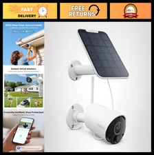 Wireless Solar Outdoor Security Camera 2K 5MP Smart AI Detection, Weatherproof