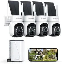 Solar Security Camera System 2K Wireless Outdoor WiFi 4 Camera Kit with 32G Card