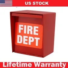 Fire Department Box With Lock Hole Red Heavy Duty Steel ‎Wall Mount USA Stock