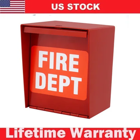 Fire Department Box With Lock Hole Red Heavy Duty Steel ‎Wall Mount USA Stock