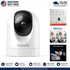 Indoor 360° Surveillance Camera - 2K Resolution, Night Vision & 2-Way Audio