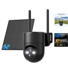 Weatherproof 4G LTE Security Camera - 2K, Color Night Vision & Two-Way Audio