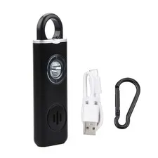 Personal Defense Alarm 130dB With LED Light Rechargeable For Girl Child Women