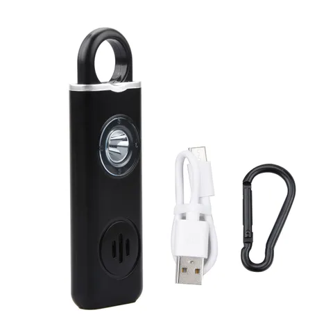 Personal Defense Alarm 130dB With LED Light Rechargeable For Girl Child Women