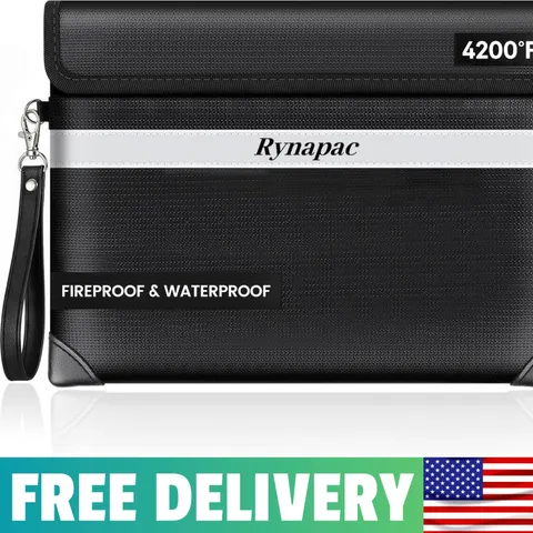 Fireproof Document Bag Upgraded 4200°F, 14.2”X 10.2”Waterproof Fireproof Money B