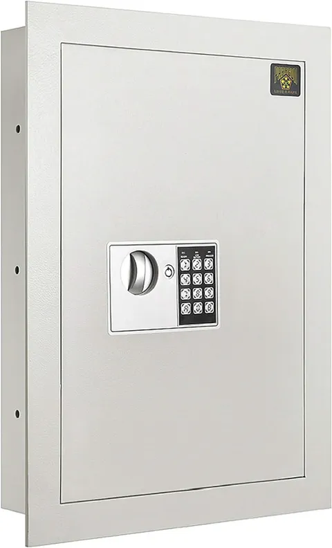 Paragon In‑Wall Safe White Digital Keypad 2 Override Keys Money Jewelry Passport