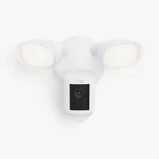 Ring Floodlight Cam Pro Wired 4K Outdoor IP Camera, White, Alexa Wi-Fi