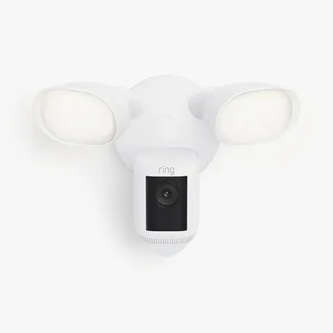 Ring Floodlight Cam Pro Wired 4K Outdoor IP Camera, White, Alexa Wi-Fi