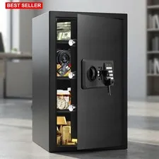 Safe Box Home Security Fireproof Waterproof 5.2 Cu Ft Digital Keypad Shelves