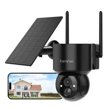 2K Solar Security Cameras Wireless Outdoor, 2.4G WiFi Outdoor Camera with Col...
