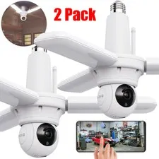 Wireless WiFi Security Camera 1080P System AI Smart IR Night Vision Garage Light