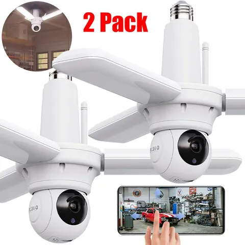 Wireless WiFi Security Camera 1080P System AI Smart IR Night Vision Garage Light