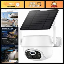 2K 5MP Wireless Solar Security Camera, Color Night Vision, Two-Way Audio, AI Det