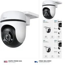 Tapo 1080P Outdoor Wired Pan/Tilt Security Wi-Fi Camera, 360° View, Motion Tr...