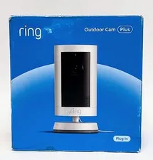 NEW Sealed Ring Outdoor Cam Plus Plug-In HD Security Camera White