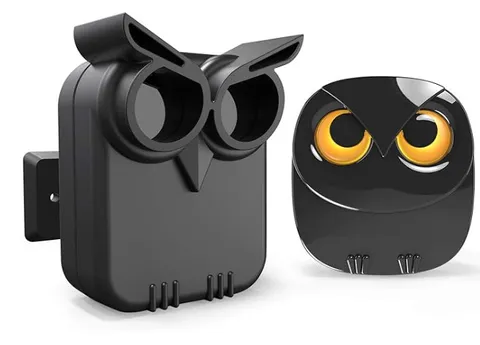 HTZSAFE Owl Home Security Wireless Driveway Alarm 1 Receiver + 1 Sensors