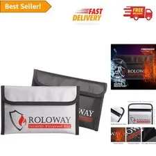 2-Pack Fireproof & Water-Resistant Small Bags (5x8 Inches) for Secure Storage