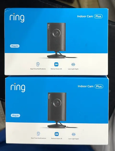 LOT OF 2 - NEW & SEALED Ring Indoor Cam Plus BLACK 2K Retinal Camera  B0DXMSSDHX