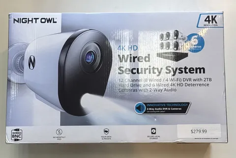 Night Owl 12 Channel 6 Camera Wired 2K 2TB DVR Security System with 2-way Audio