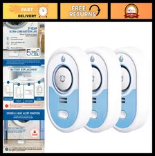 Water Leak Detector 3 Pack - 100dB Alarm, LED Indicator, IP66 Waterproof, 5 Year