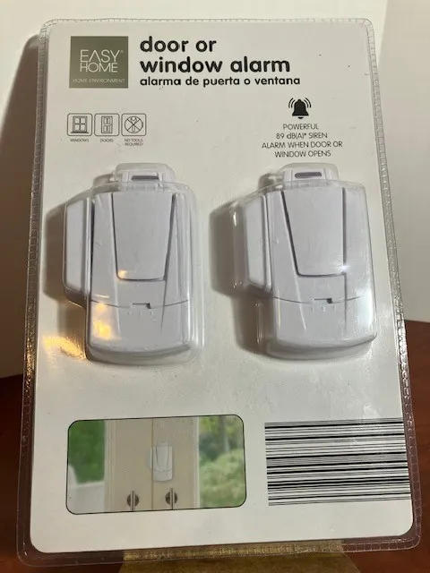 Easy Home Door Window Alarm 2-Pack 89dB Wireless Security NEW SEALED IN03C