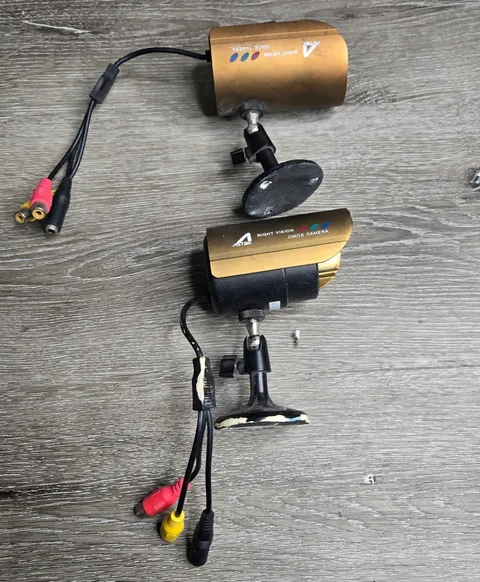 Two Astak Night Vision Wired infrared Camera cm-818w 8.0V Outdoor CMOS Cameras