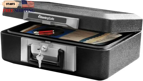 Fireproof Safe Box with Key Lock Chest Safe with Carrying Handle to Secure M....