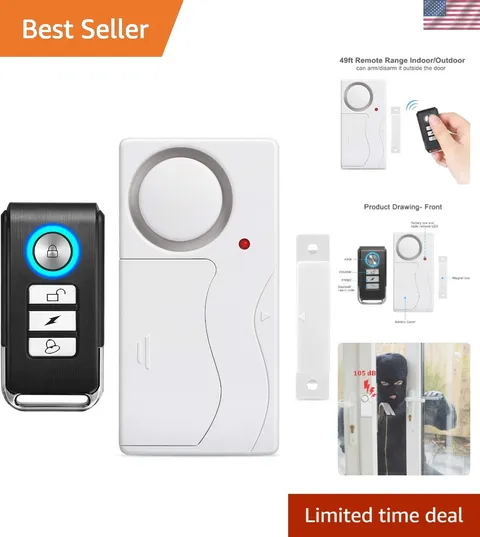 Battery-Powered Wireless Security Alarm with Arm/Disarm Modes for Peace of Mind