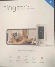 Ring Indoor Cam Compact Plug-In HD Security Camera with two-way talk - White