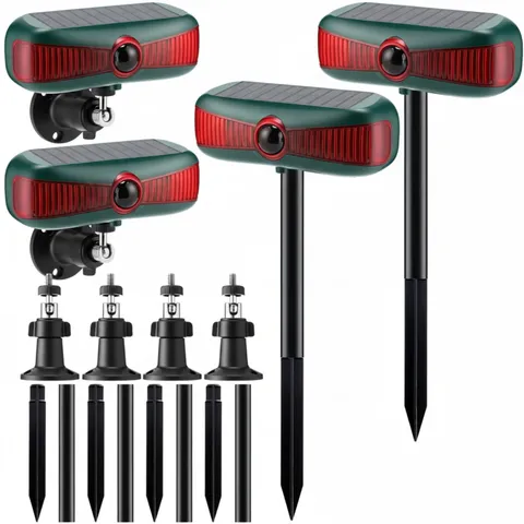 Qualirey 4 Solar Siren Red Alarm Motion Sensor