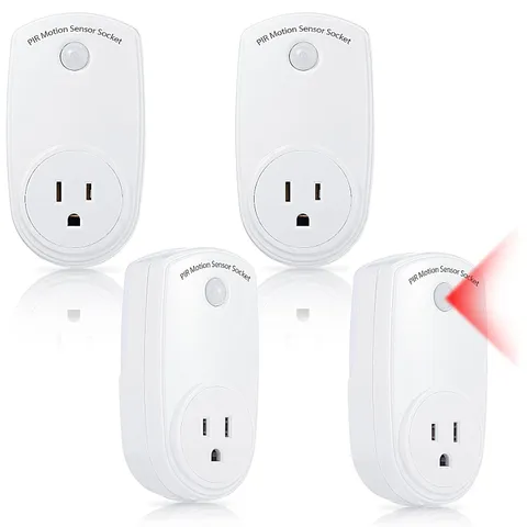 4 Pieces Motion Sensor Sockets Indoor Plug in Sensor Light Control Switch 120 De