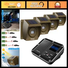 Wireless Solar Driveway Alarm System - 1800ft Range, Motion Sensor, Weatherproof