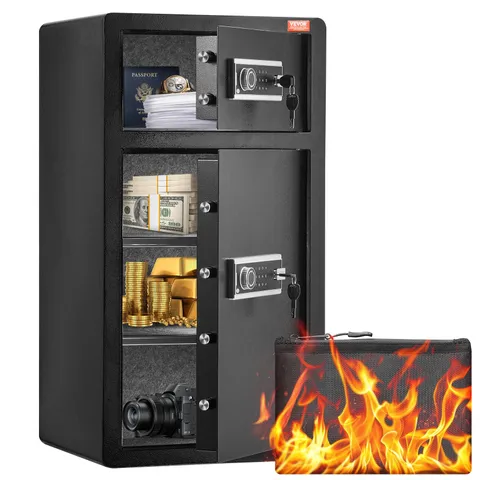 VEVOR Double Doors 7.2 cu.ft Safe Box with Key Lock & Password, Safe Lock Box...