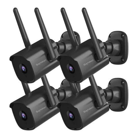 2K Home Security Cameras 4 Pack, 2.4G Wired WiFi Security Camera Outdoor with...