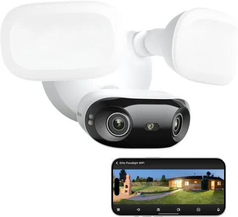 REOLINK Elite Floodlight WiFi, 4K 8MP 180° Panoramic Wired Floodlight Camera,...