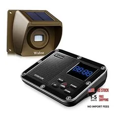 Solar Driveway Alarm Wireless Outside 1800ft Range, Outdoor Motion Sensor &