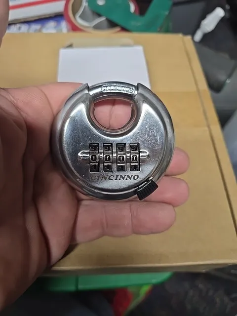 4 Digit Combination Lock, Combination Disc Padlock with Hardened Steel 