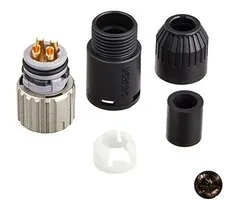 OMRON Assembled Connector Socket Straight Type Solder for φ6 4-pin Official