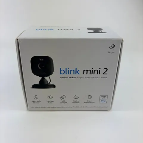 Blink Mini 2 Indoor Plug-in HD Smart Security Camera - Black - Brand New