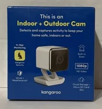 Kangaroo Indoor + Outdoor Cam ~ 1080p Wired Security Camera ~ NEW SEALED