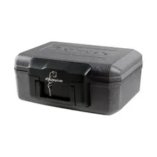 Fireproof Lock Box Safe 0.18 Cu Ft Key Lock Document Cash Black