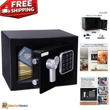 Compact Steel Digital Safe Box with Keypad & 2 Keys - Ultimate Security Solution